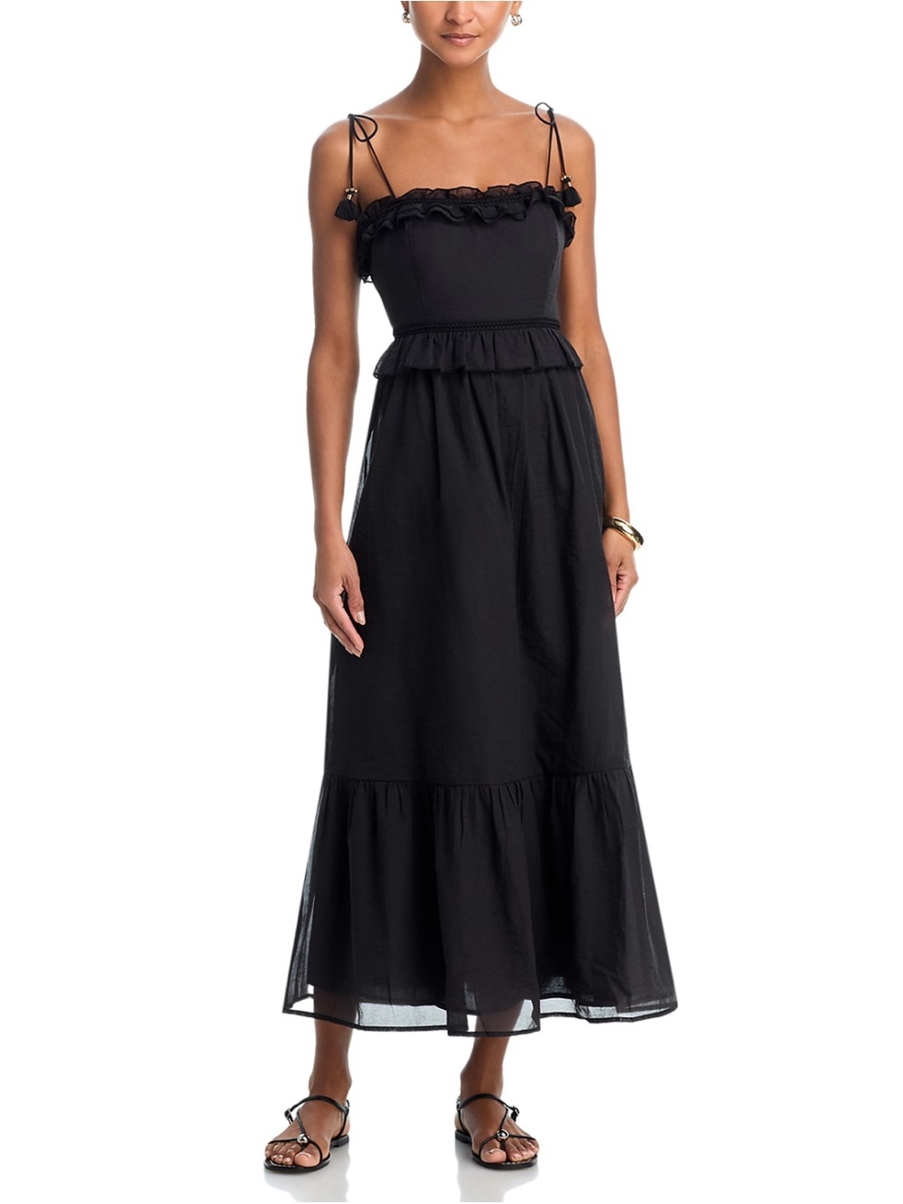 NWT Ruffle Lace Midi Dress